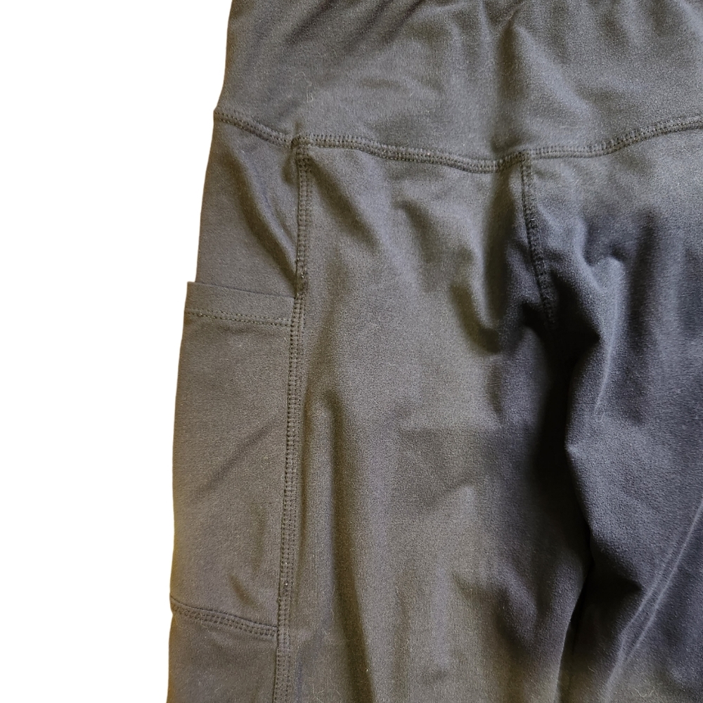Satina Gray Leggings Yoga Pants One Size with Side Pockets 28" Inseam - Picture 4 of 5